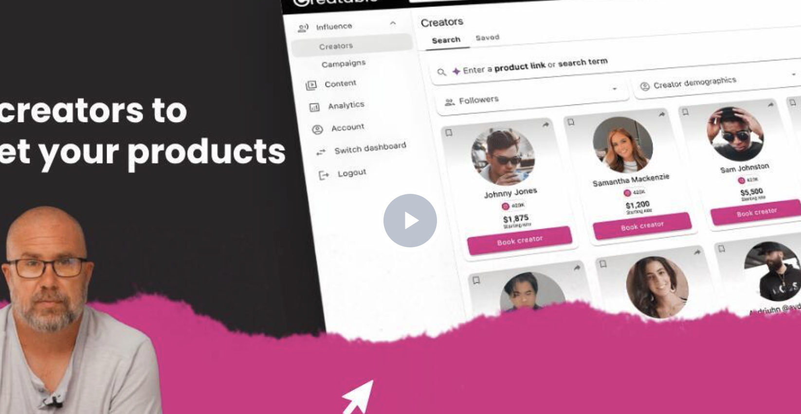 Creatable shoppable creator video