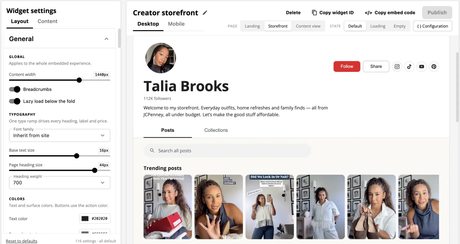Community landing feed — thousands of seller storefronts