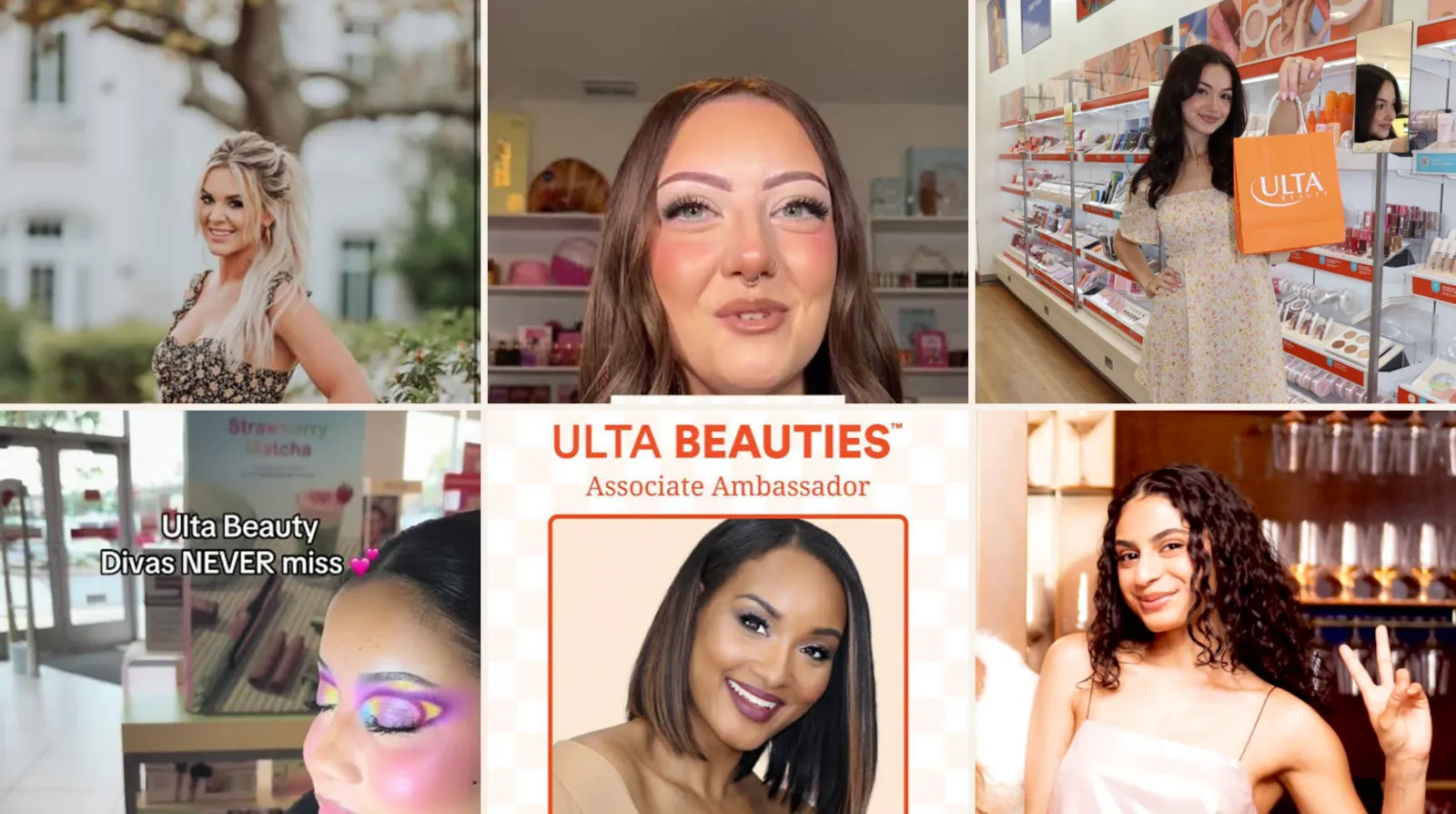 Ulta Beauty associate ambassadors creating content in store
